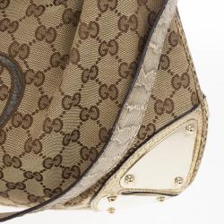 مملوكة مسبقًا Gucci Limited Edition Beige GG Canvas Crest Patchwork Indy Top Handle Bag