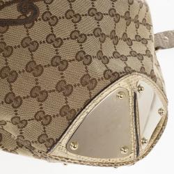 مملوكة مسبقًا Gucci Limited Edition Beige GG Canvas Crest Patchwork Indy Top Handle Bag