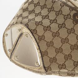 مملوكة مسبقًا Gucci Limited Edition Beige GG Canvas Crest Patchwork Indy Top Handle Bag