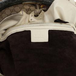 مملوكة مسبقًا Gucci Limited Edition Beige GG Canvas Crest Patchwork Indy Top Handle Bag
