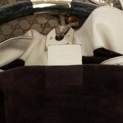 مملوكة مسبقًا Gucci Limited Edition Beige GG Canvas Crest Patchwork Indy Top Handle Bag