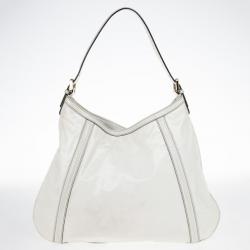 Pre Owned حقيبة غوتشي بريت تويل مقوى بيضاء