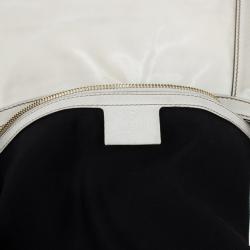 Pre Owned حقيبة غوتشي بريت تويل مقوى بيضاء