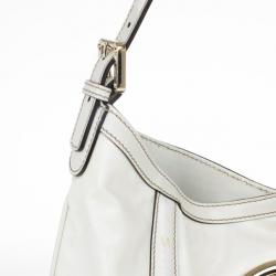 Pre Owned حقيبة غوتشي بريت تويل مقوى بيضاء