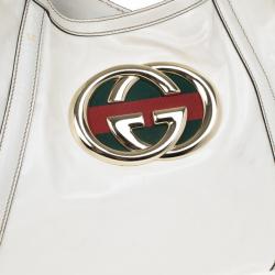 Pre Owned حقيبة غوتشي بريت تويل مقوى بيضاء