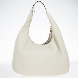 Pre Owned Gucci Off-White Pebbled Calfskin Leather Soho Hobo Bag