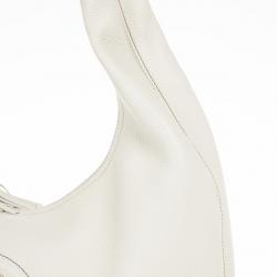Pre Owned Gucci Off-White Pebbled Calfskin Leather Soho Hobo Bag