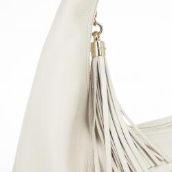 Pre Owned Gucci Off-White Pebbled Calfskin Leather Soho Hobo Bag