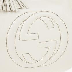 Pre Owned Gucci Off-White Pebbled Calfskin Leather Soho Hobo Bag