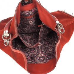 Pre Owned Gucci Orange Suede Medium Babouska Indy Bag