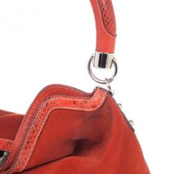 Pre Owned Gucci Orange Suede Medium Babouska Indy Bag
