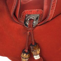 Pre Owned Gucci Orange Suede Medium Babouska Indy Bag