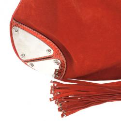 Pre Owned Gucci Orange Suede Medium Babouska Indy Bag