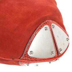 Pre Owned Gucci Orange Suede Medium Babouska Indy Bag