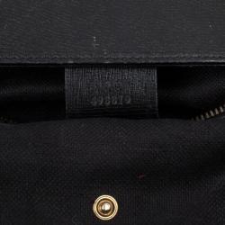 Pre Owned Gucci Black Leather Bright Bit Large Tote