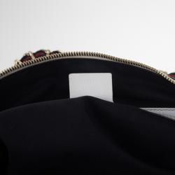 Pre Owned Gucci White Leather Signature Web Chain Tote 