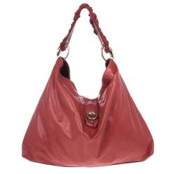 مملوكة مسبقًا Gucci Red Leather Sabrina Large Hobo Bag