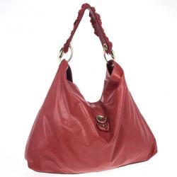 مملوكة مسبقًا Gucci Red Leather Sabrina Large Hobo Bag
