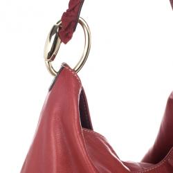مملوكة مسبقًا Gucci Red Leather Sabrina Large Hobo Bag