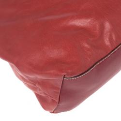 مملوكة مسبقًا Gucci Red Leather Sabrina Large Hobo Bag