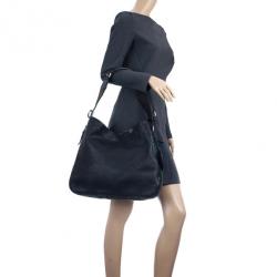 مملوكة مسبقًا Gucci Black Leather Gucci Heritage Web Striped Hobo