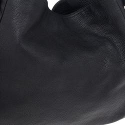 مملوكة مسبقًا Gucci Black Leather Gucci Heritage Web Striped Hobo
