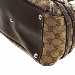 Pre Owned Gucci Beige/Ebony GG Canvas Wave Boston Bag