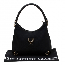 Pre Owned حقيبة غوتشي حلقة D أيبي كانفاس GG سوداء