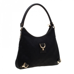 Pre Owned حقيبة غوتشي حلقة D أيبي كانفاس GG سوداء