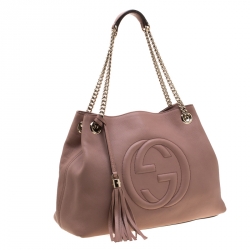 Pre Owned حقيبة كتف غوتشي سوهو متوسطة جلد سوداء