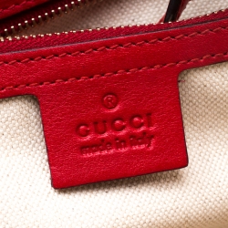 Pre Owned Gucci Red Microguccissima Leather Nice Dome Satchel