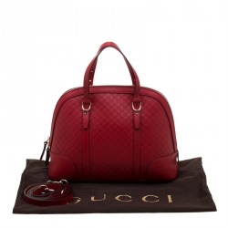 Pre Owned Gucci Red Microguccissima Leather Nice Dome Satchel