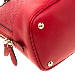 Pre Owned Gucci Red Microguccissima Leather Nice Dome Satchel