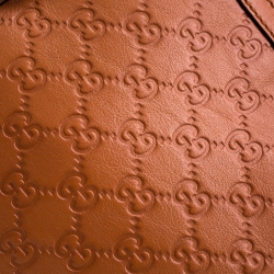 مملوكة مسبقًا Gucci Brown Guccissima Leather GG Charm Dome Satchel