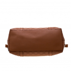 مملوكة مسبقًا Gucci Brown Guccissima Leather GG Charm Dome Satchel