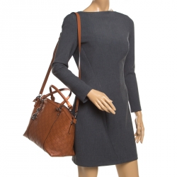 مملوكة مسبقًا Gucci Brown Guccissima Leather GG Charm Dome Satchel