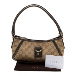 مملوكة مسبقًا حقيبة كتف غوتشي آبي كانفاس GG بيج/بنفسجي صغيرة
