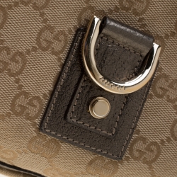 مملوكة مسبقًا حقيبة كتف غوتشي آبي كانفاس GG بيج/بنفسجي صغيرة