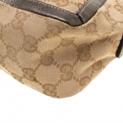 مملوكة مسبقًا حقيبة كتف غوتشي آبي كانفاس GG بيج/بنفسجي صغيرة