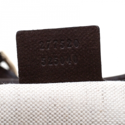 Pre Owned حقيبة غوتشي ويب جاكي ويب سويدي وكانفاس GG بنية