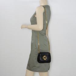 Pre Owned Gucci 1973 Mini Leather Shoulder Bag