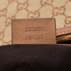 Pre Owned Gucci Beige/Bronze Guccissima Canvas and Leather GG Twins Medium Hobo