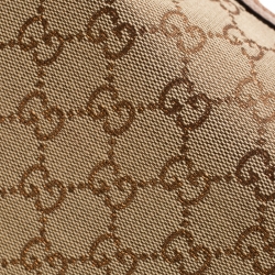 Pre Owned Gucci Beige/Bronze Guccissima Canvas and Leather GG Twins Medium Hobo