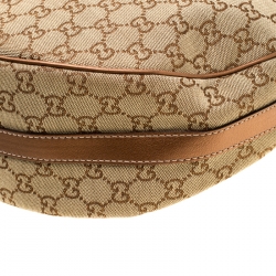 Pre Owned Gucci Beige/Bronze Guccissima Canvas and Leather GG Twins Medium Hobo