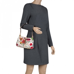 Pre Owned Gucci Multicolor Floral Print Canvas Limited Edition Jackie O Shoulder Bag