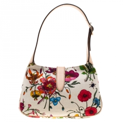 Pre Owned Gucci Multicolor Floral Print Canvas Limited Edition Jackie O Shoulder Bag