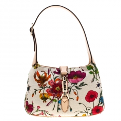 Pre Owned Gucci Multicolor Floral Print Canvas Limited Edition Jackie O Shoulder Bag