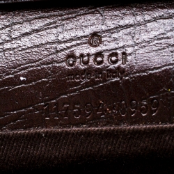 Pre Owned Gucci Beige GG Canvas Bamboo Clutch