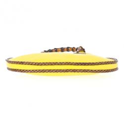 مملوكة مسبقًا Gucci Yellow Bamboo and Woven Trim Hobo
