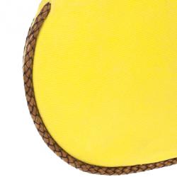 مملوكة مسبقًا Gucci Yellow Bamboo and Woven Trim Hobo